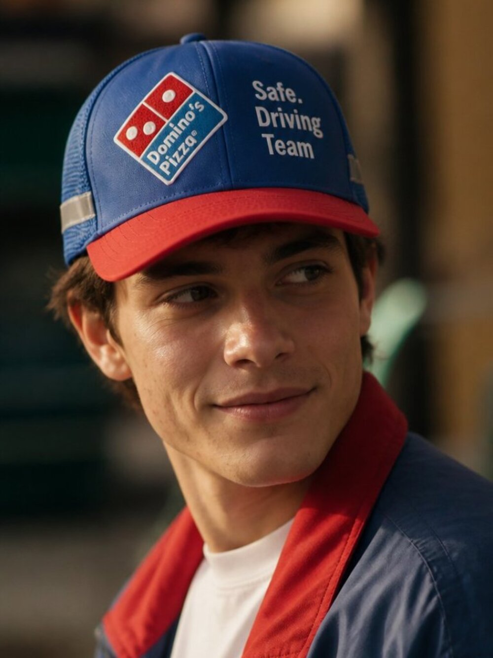 Vintage Domino's Pizza Safe Driving Team Mesh Trucker Snapback Hat Cap